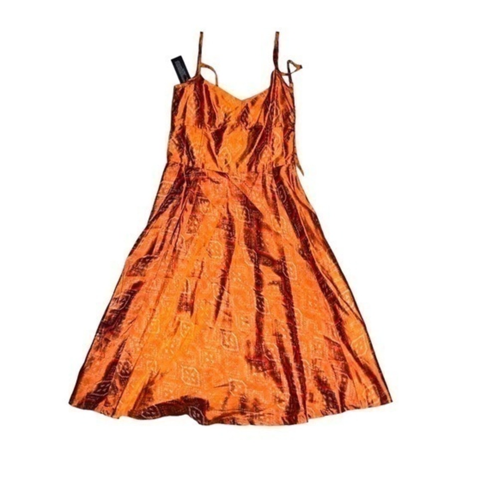 Banana republic orange ikat silk dress new nwt 0 new